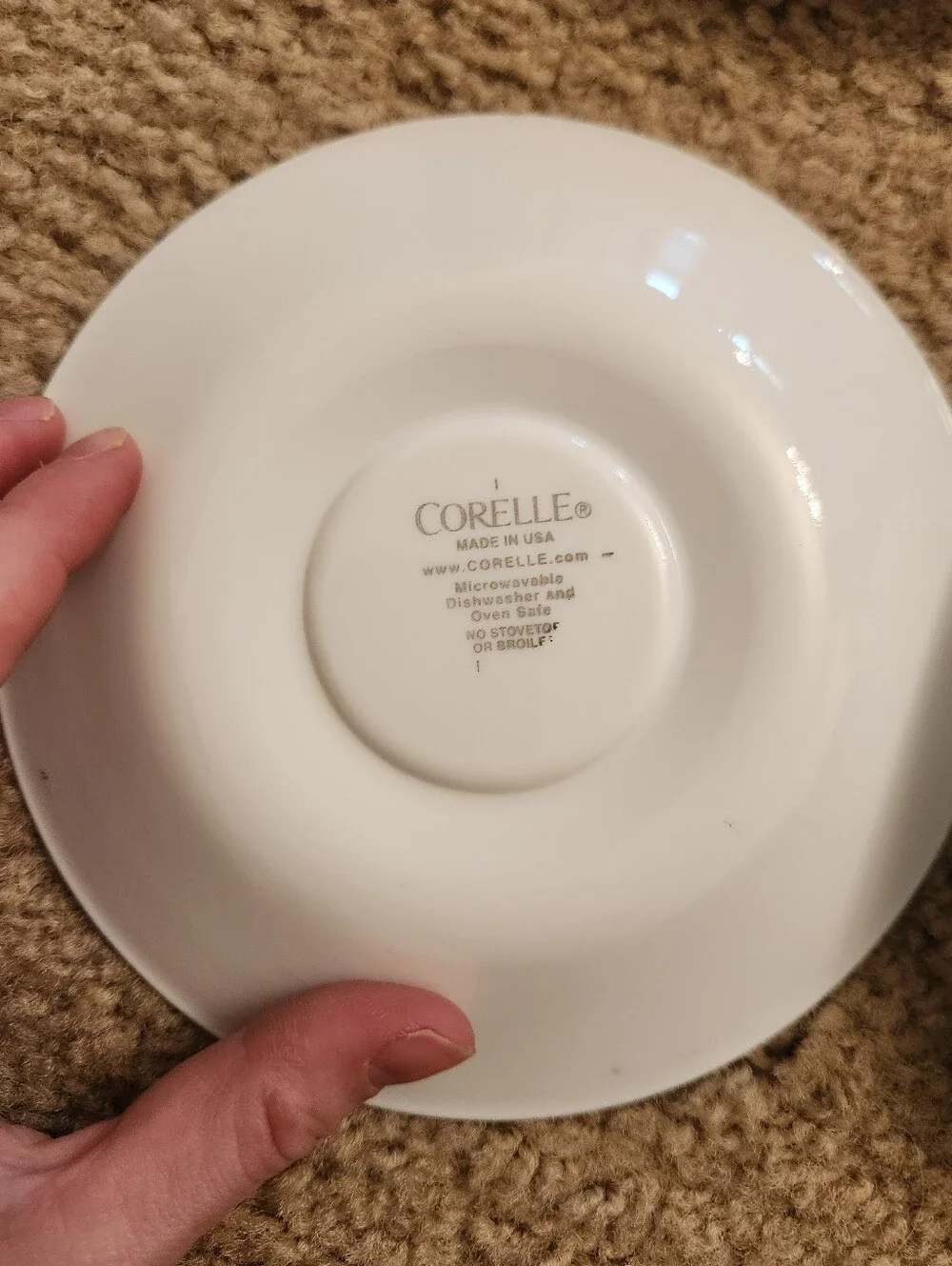 Corelle Saucers Set Of 6 Solid White Blue Trim 6 1/8